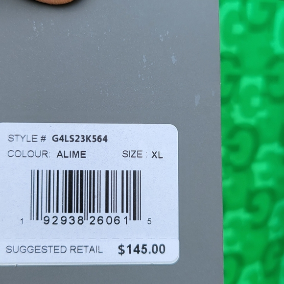 G/FOREWomens Allover G Print Quarter Zip Acid Lime -Size XLarge - Picture 7 of 8